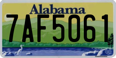 AL license plate 7AF5061