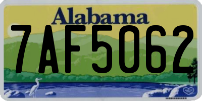 AL license plate 7AF5062
