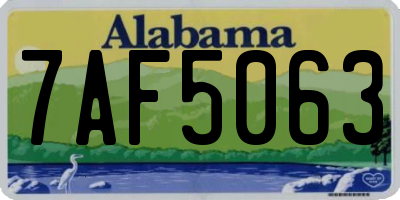 AL license plate 7AF5063