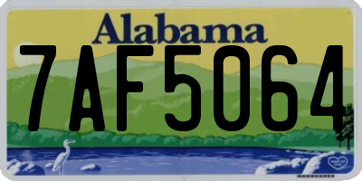AL license plate 7AF5064