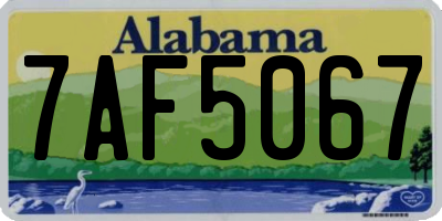 AL license plate 7AF5067