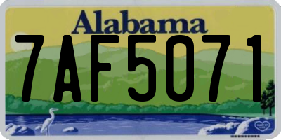 AL license plate 7AF5071
