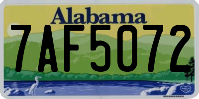 AL license plate 7AF5072