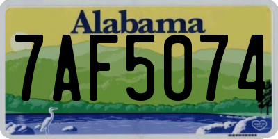 AL license plate 7AF5074