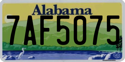 AL license plate 7AF5075