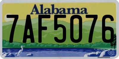 AL license plate 7AF5076