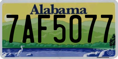 AL license plate 7AF5077