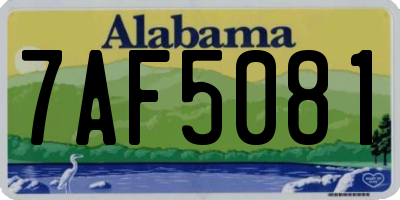 AL license plate 7AF5081