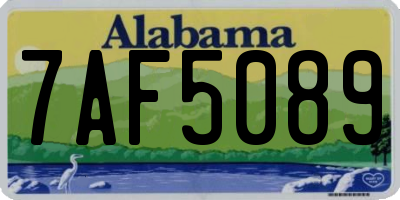 AL license plate 7AF5089