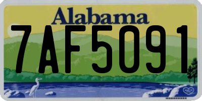 AL license plate 7AF5091