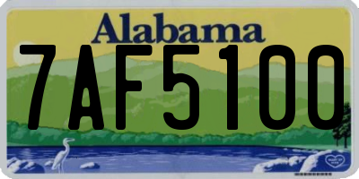 AL license plate 7AF5100