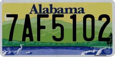 AL license plate 7AF5102