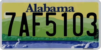 AL license plate 7AF5103