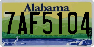 AL license plate 7AF5104