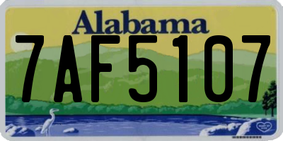 AL license plate 7AF5107