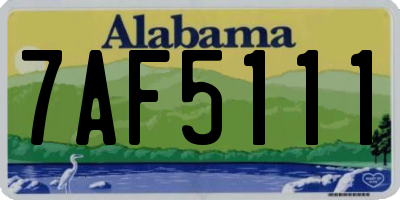 AL license plate 7AF5111