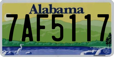 AL license plate 7AF5117
