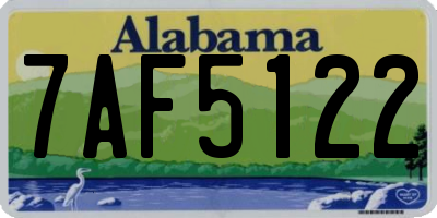 AL license plate 7AF5122