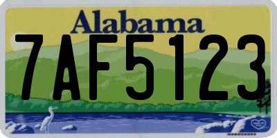 AL license plate 7AF5123
