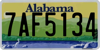 AL license plate 7AF5134