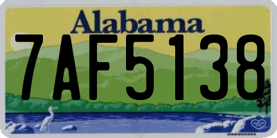 AL license plate 7AF5138