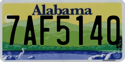 AL license plate 7AF5140
