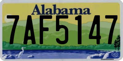 AL license plate 7AF5147
