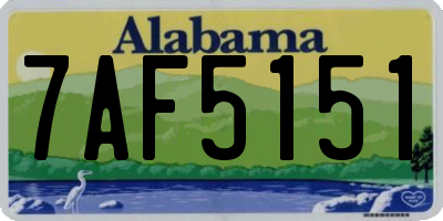 AL license plate 7AF5151