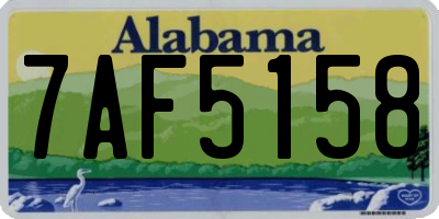 AL license plate 7AF5158