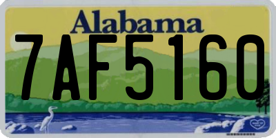 AL license plate 7AF5160