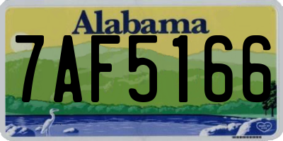 AL license plate 7AF5166