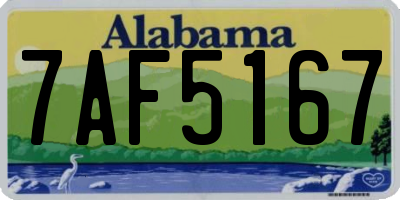 AL license plate 7AF5167