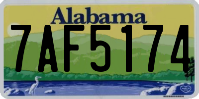 AL license plate 7AF5174