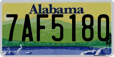 AL license plate 7AF5180
