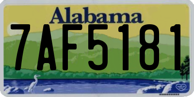AL license plate 7AF5181