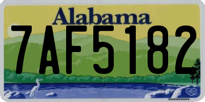 AL license plate 7AF5182