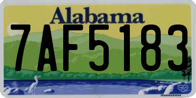 AL license plate 7AF5183