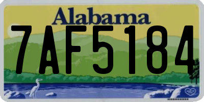 AL license plate 7AF5184