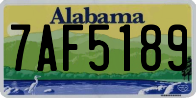 AL license plate 7AF5189
