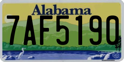 AL license plate 7AF5190