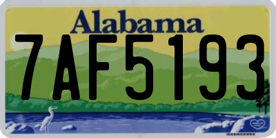 AL license plate 7AF5193