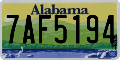 AL license plate 7AF5194