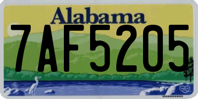 AL license plate 7AF5205
