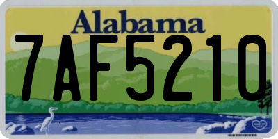 AL license plate 7AF5210