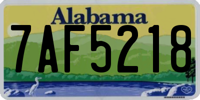 AL license plate 7AF5218