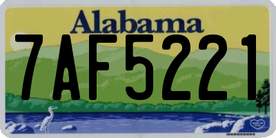 AL license plate 7AF5221