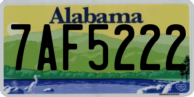 AL license plate 7AF5222