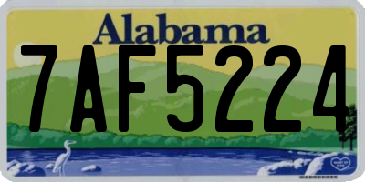 AL license plate 7AF5224