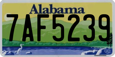 AL license plate 7AF5239