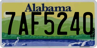AL license plate 7AF5240